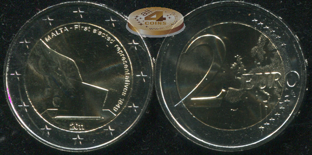 Мальта. 2 евро. 2011 (Unc. Биметалл)