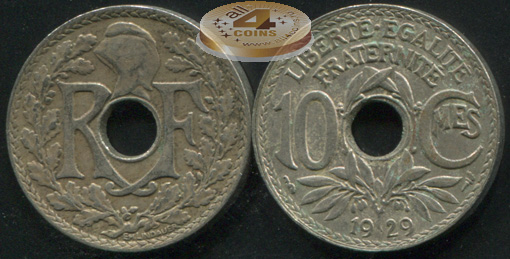 Франция. 10 сантимов. 1929 (VF)