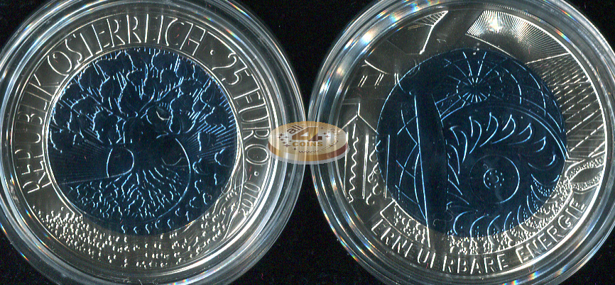 Австрия. 25 евро. 2010 (Unc. Биметалл (Серебро/Ниобий))