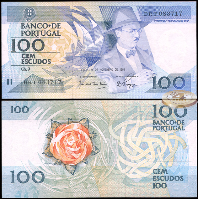 Португалия. 100 эскудо (Unc) 1988