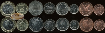 Фолклендские о-ва. Набор №1 (8 монет. 1 биметалл) 1998-2004