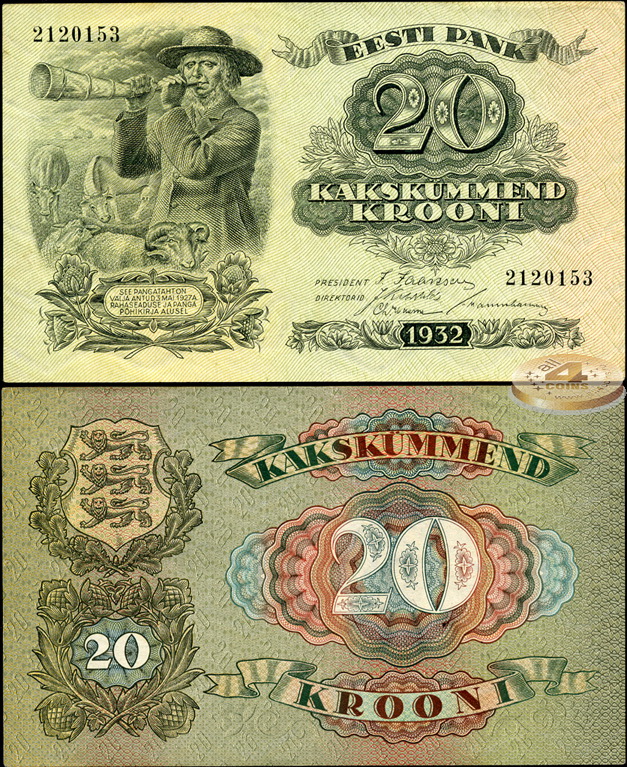 Эстония. 20 крон (Unc) 1932