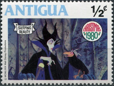 Антигуа и Барбуда. 1980. Фея Малефисента (Почтовая марка. MNH OG)