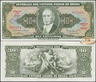 Бразилия. 10 крузейро (Unc) 1962