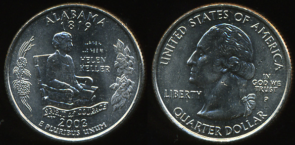 США. Квотер (25 центов). 2003.P (Unc) Алабама