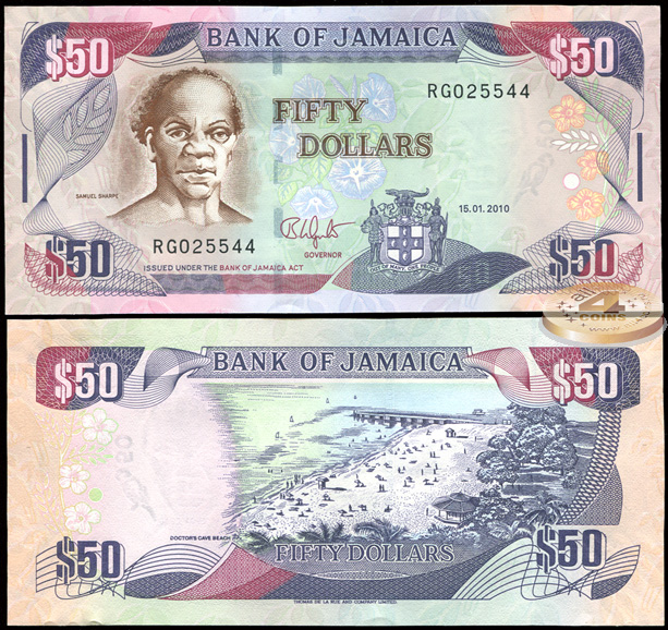 Ямайка. 50 долларов (Unc) 2010