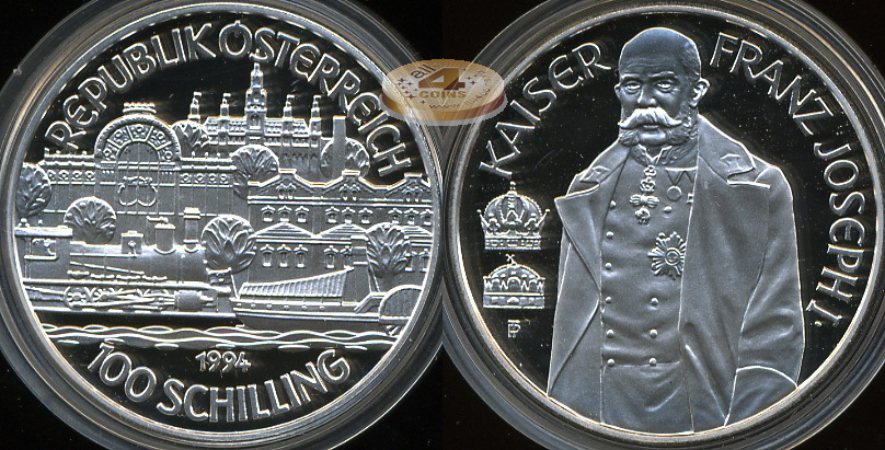 Австрия. 100 шиллингов. 1994 (Proof. Серебро)