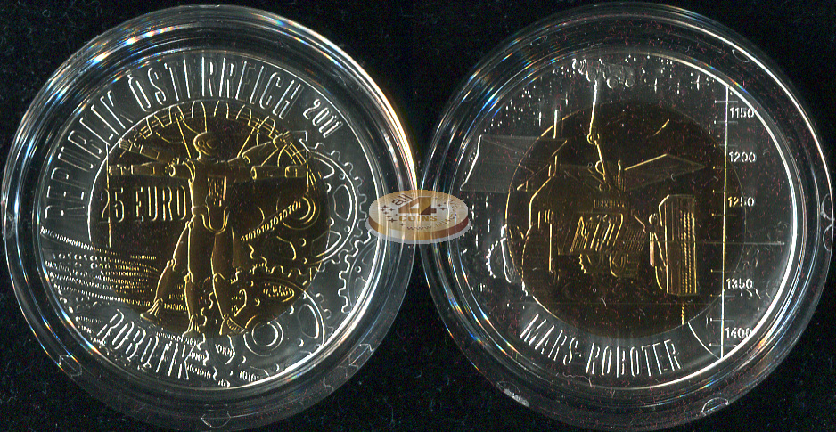 Австрия. 25 евро. 2011 (Unc. Биметалл (Серебро/Ниобий))