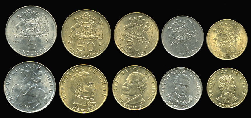 Чили. Набор №1 (5 монет) 1971-72