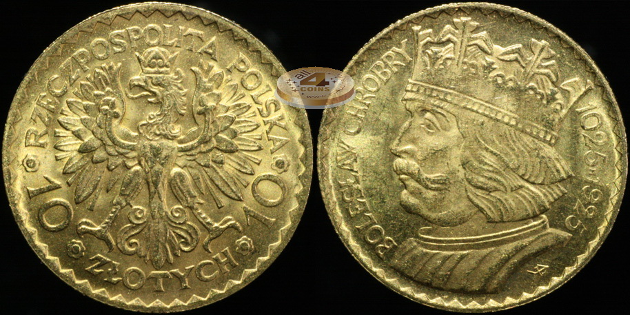 Польша. 10 злотых. 1925 (Unc. Золото)