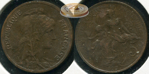 Франция. 5 центимов. 1899 (Unc)