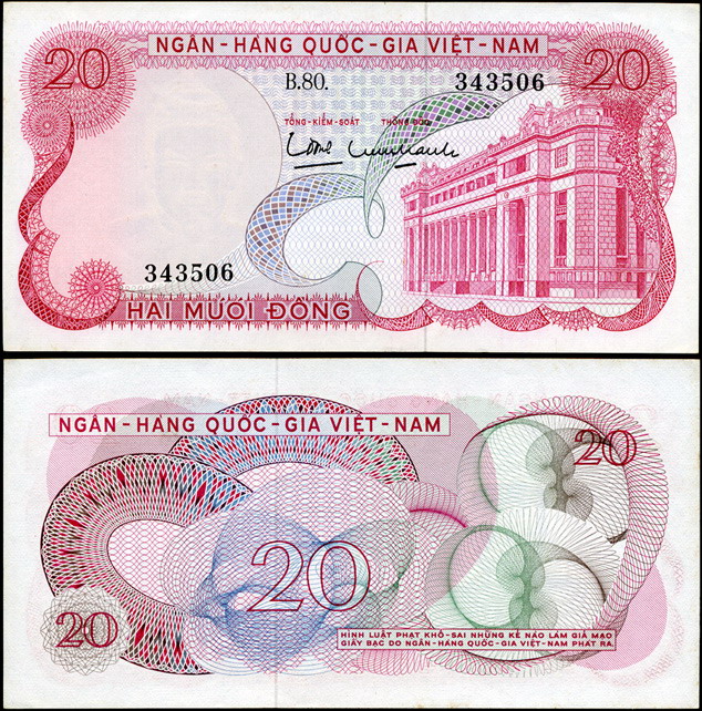 Вьетнам Южный. 20 донг (Unc) 1969