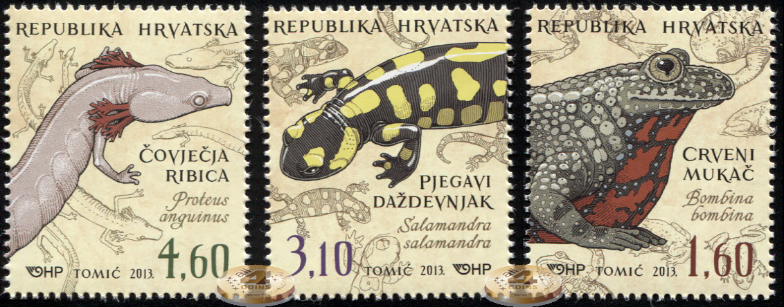 Хорватия. 2013. Земноводные (Серия. MNH OG)