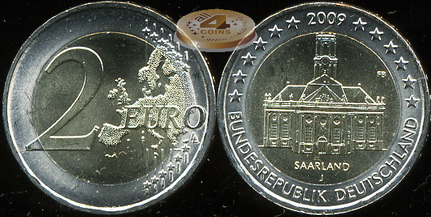 Германия. 2 евро. 2008.J (Unc. Биметалл)