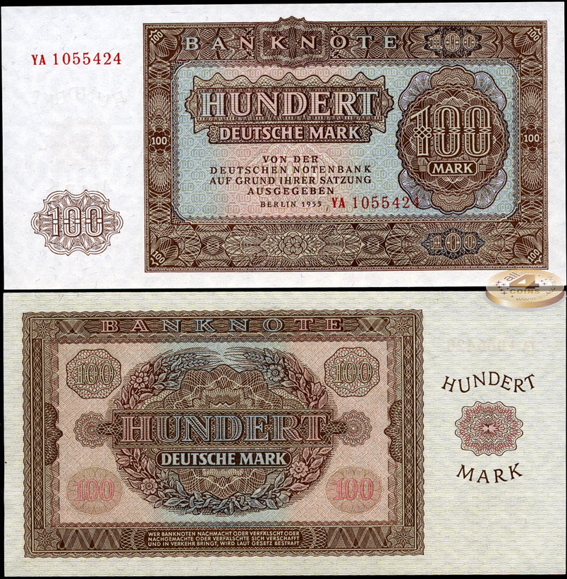 Германия (ГДР). 100 марок (Unc) 1955