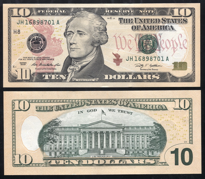 США. 10 долларов (Unc) 2009.H