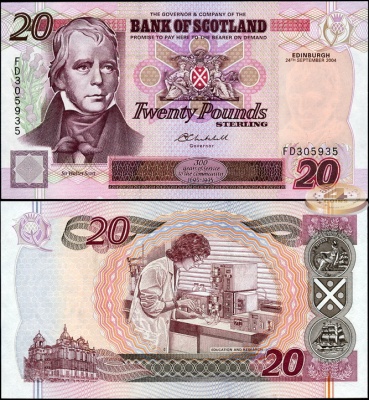 Шотландия. 20 фунтов (Unc) 2004