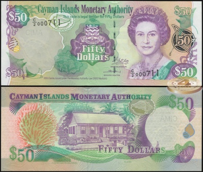 Каймановы о-ва. 50 долларов (Unc) 2007