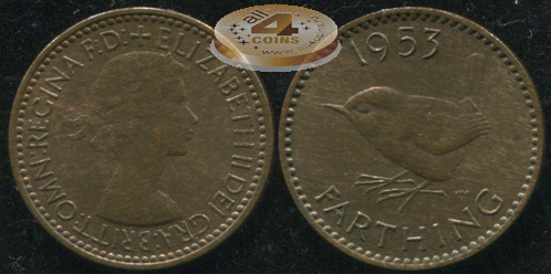 Великобритания. 1 фартинг. 1953 (Unc)