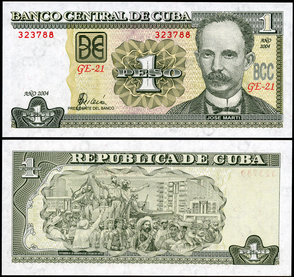 Куба. 1 песо (Unc) 2004