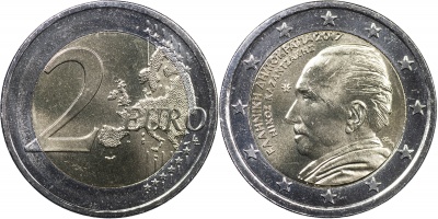 Греция Монета 2 евро. 2017 (Unc. Биметалл) 60 лет со дня смерти Никоса Казандзакиса