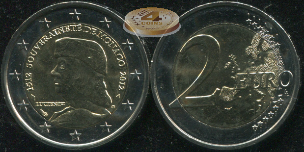 Монако. 2 евро. 2012 (Unc. Биметалл)