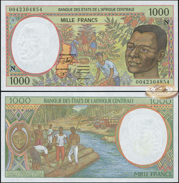 Экваториальная Гвинея (КФА Центр). 1000 франков (Unc) 2000
