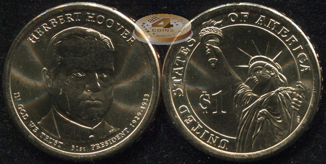 США. 1 доллар. 2014.D (Unc) Герберт Гувер
