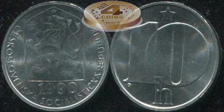 Чехословакия. 10 геллеров. 1990 (Unc)