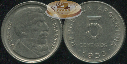 Аргентина. 5 центаво. 1953 (VF)