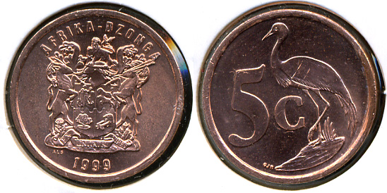 Южная Африка. 5 центов. 1999