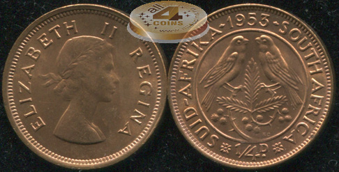 Южная Африка. 1/4 пенни. 1953 (Unc)
