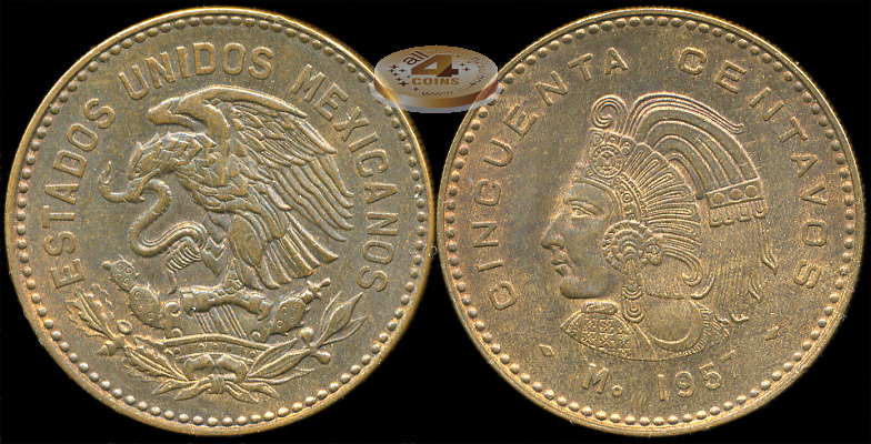 Мексика. 50 центаво. 1957 (aUnc)