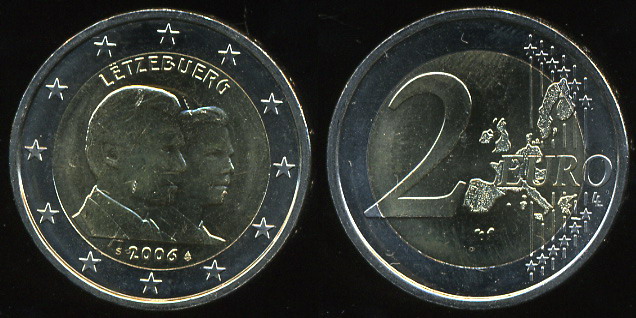 Люксембург. 2 евро. 2006 (Unc. Биметалл)
