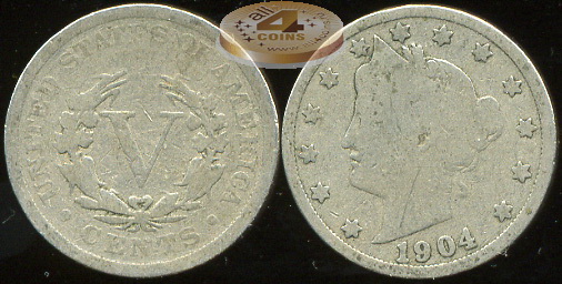США. 5 центов. 1904 (G)