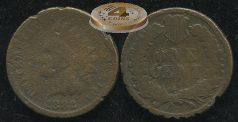 США. 1 цент. 1882 (F/aVF)