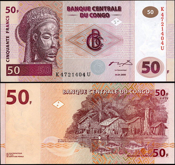 Конго. 50 франков (Unc) 2000
