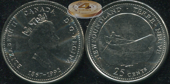 Канада. 25 центов. 1992 (Unc)