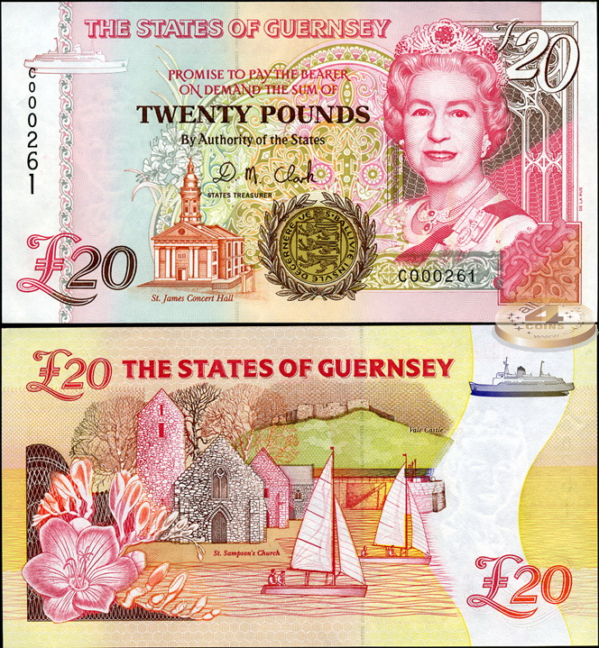 Гернси. 20 фунтов (Unc) 1996