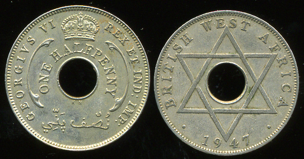 Британская Западная Африка. 1/2 пенни. 1947