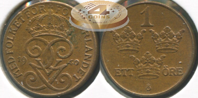 Швеция. 1 эре. 1940 (aUnc++)