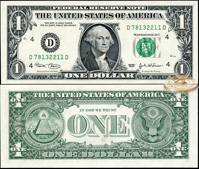 США. 1 доллар (Unc) 2003.D