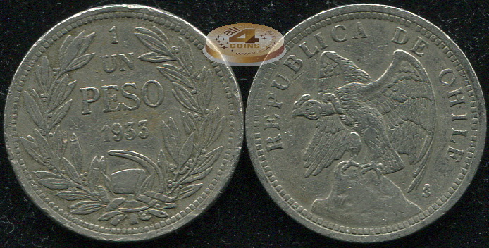 Чили. 1 песо. 1933 (VF)