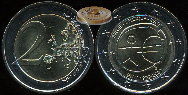 Бельгия. 2 евро. 2009 (Unc. Биметалл)