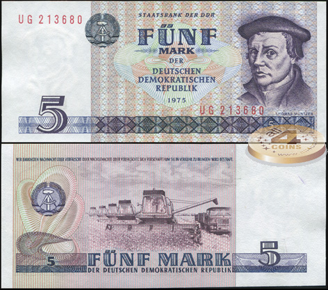 Германия [ГДР]. 5 марок (Unc) 1987