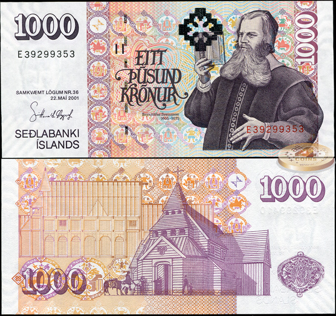 Исландия. 1000 крон (Unc) 2009