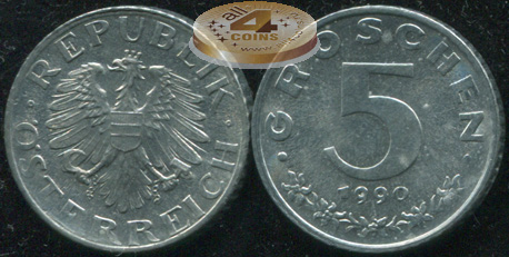 Австрия. 5 грошенов. 1990 (Unc)