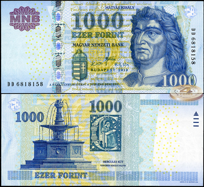 Венгрия. 1000 форинтов (Unc) 2010