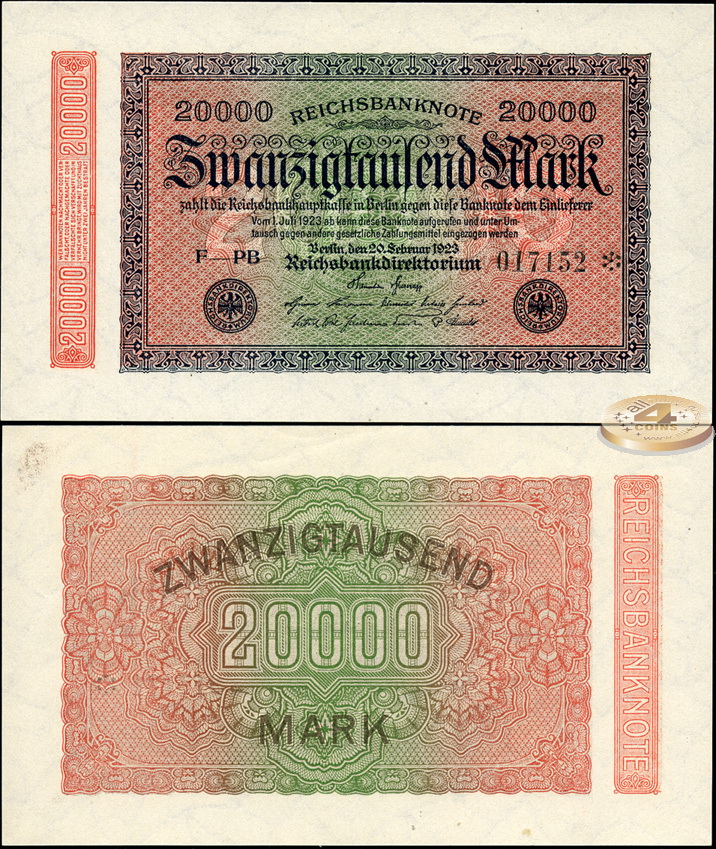 Германия (Веймарская респ.). 20000 марок (Unc) 1923