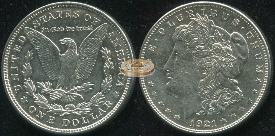 США. 1 доллар. 1921 (XF+. Серебро)